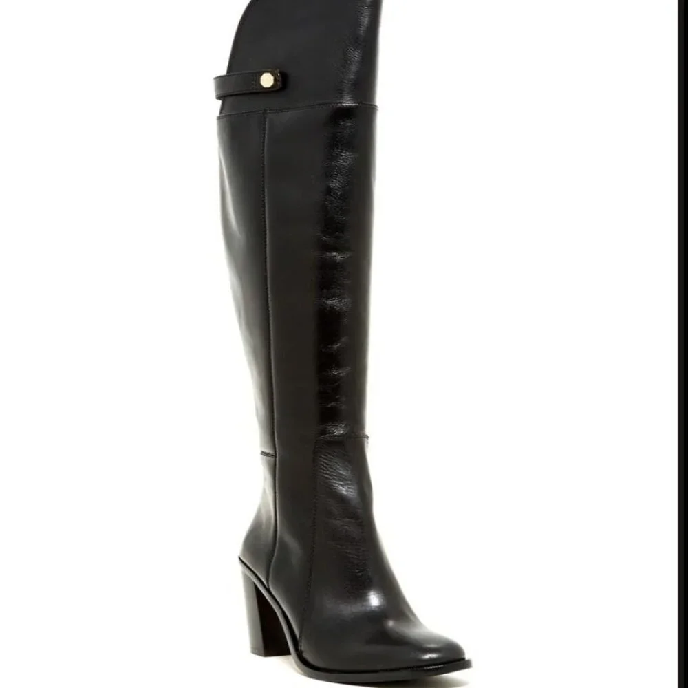 Louise et Cie “Navaria” Over‑the‑Knee Leather Boot – Black – Size 8 / 38 – NWOT